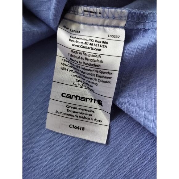 Carhartt Men's Blue Ripstop Rugged Flex 6 pockets V-Neck Scrub Top Size M - Picture 12 of 12